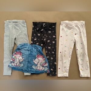ASSORTED BRANDS 4 pcs Leggings and Skirt - JUMPING BEANS ETC. SIZE 3T - ALL MIX